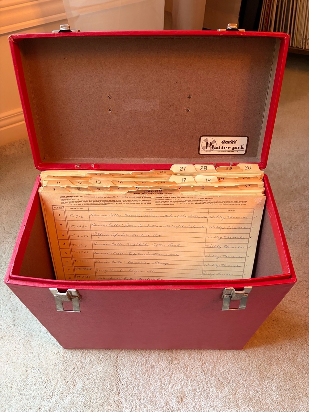Vintage Amfile Platter Pak Vinyl Record Case